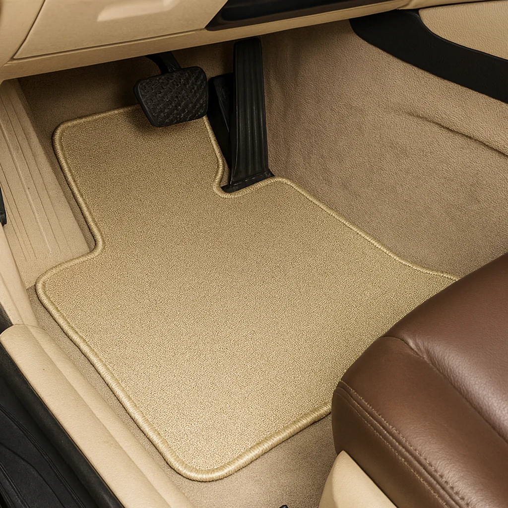 Image of 4 Piece Set of Car Floor Mats Front 26.75 x 14.25 inches, Rear 13.5 x 20 inches