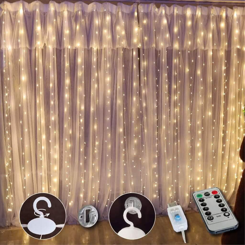Image of 300 LED Curtain Fairy Lights