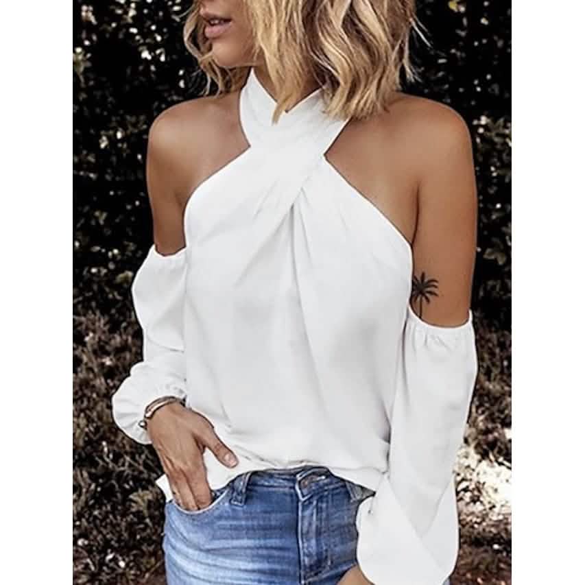 Image of Women's Solid Color Halter Top