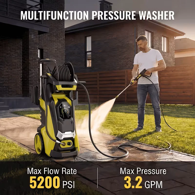 Image of Electric Pressure Washer 4500 PSI 3.2 GPM w/ Foam Cannon Hose Reel