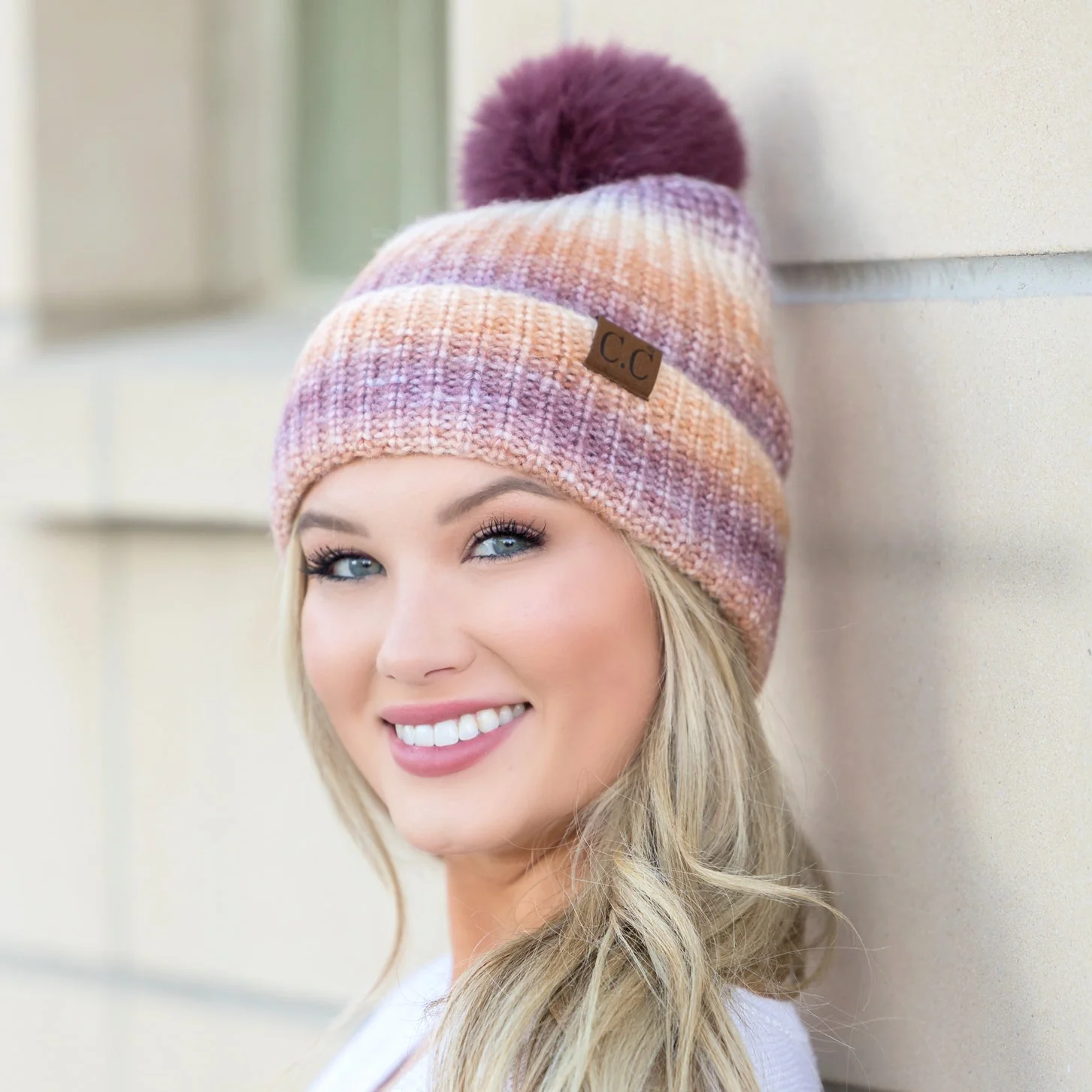 Image of C.C® Ombre Fur Pom Beanie