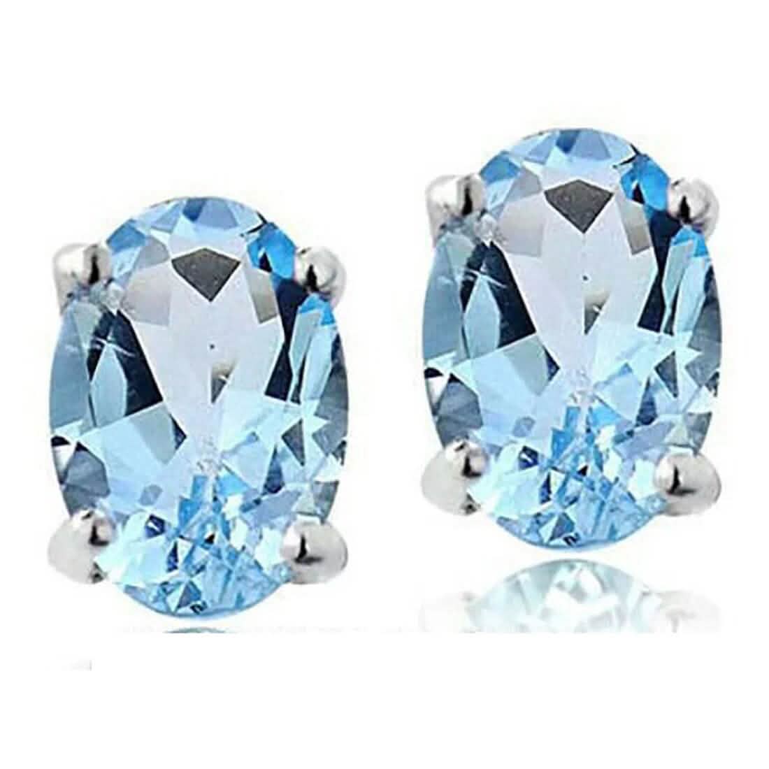 Image of 925 Sterling Silver London Blue Topaz Stud Earrings