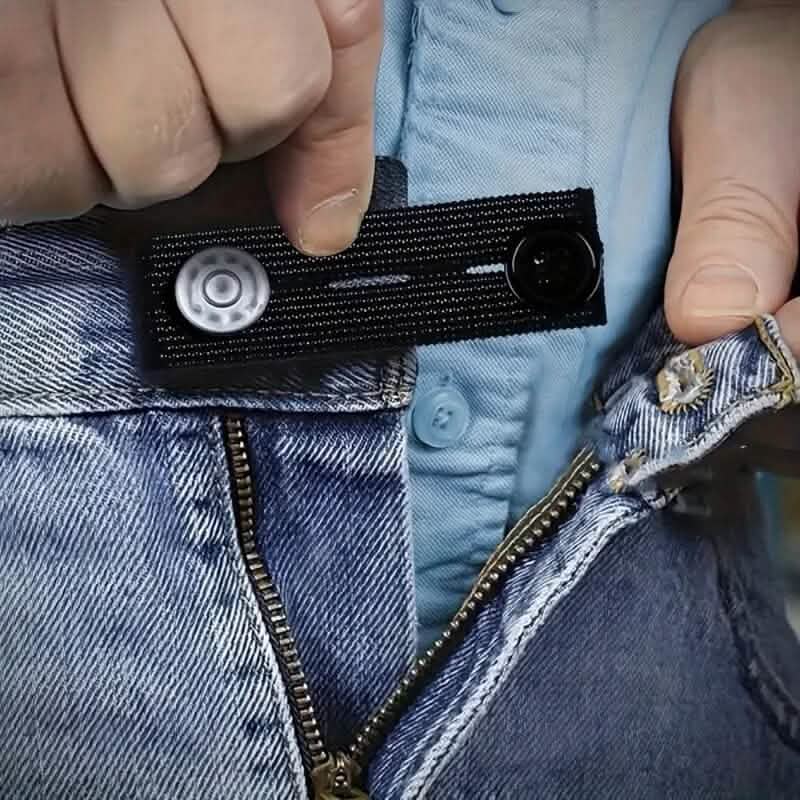 Image of 2-Pack: Black Interlocking Tape Waistband Extender Buttons for Jeans and Pants