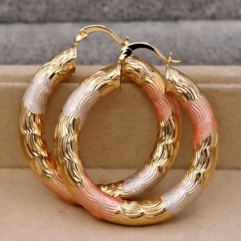 Image of Leverback Hoop Earrings Chunky O-Shaped Tiny Earrings
