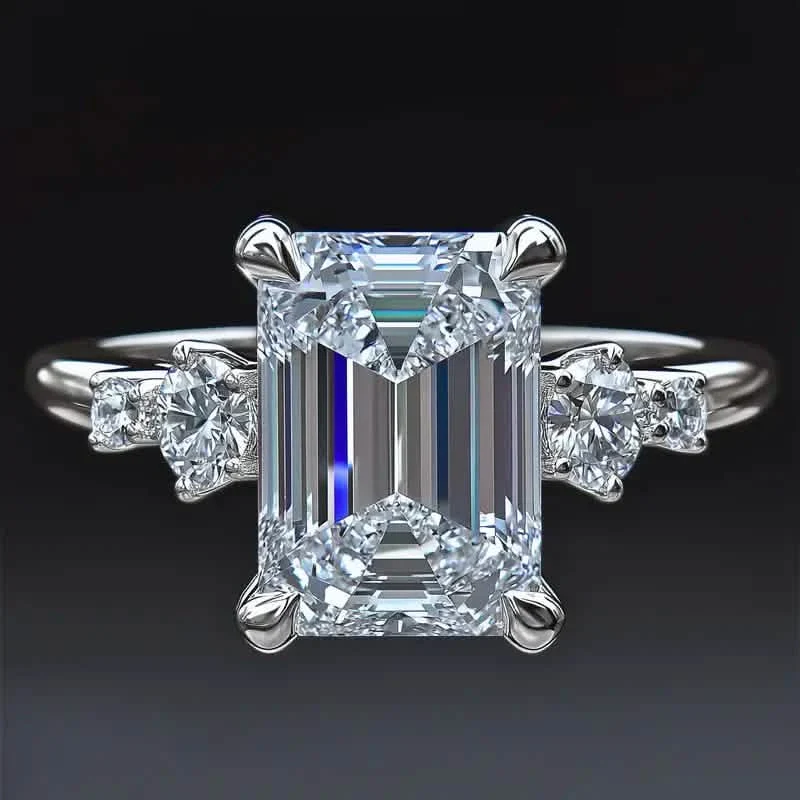 Image of Elegant Princess Cut Cubic Zirconia Engagement Ring