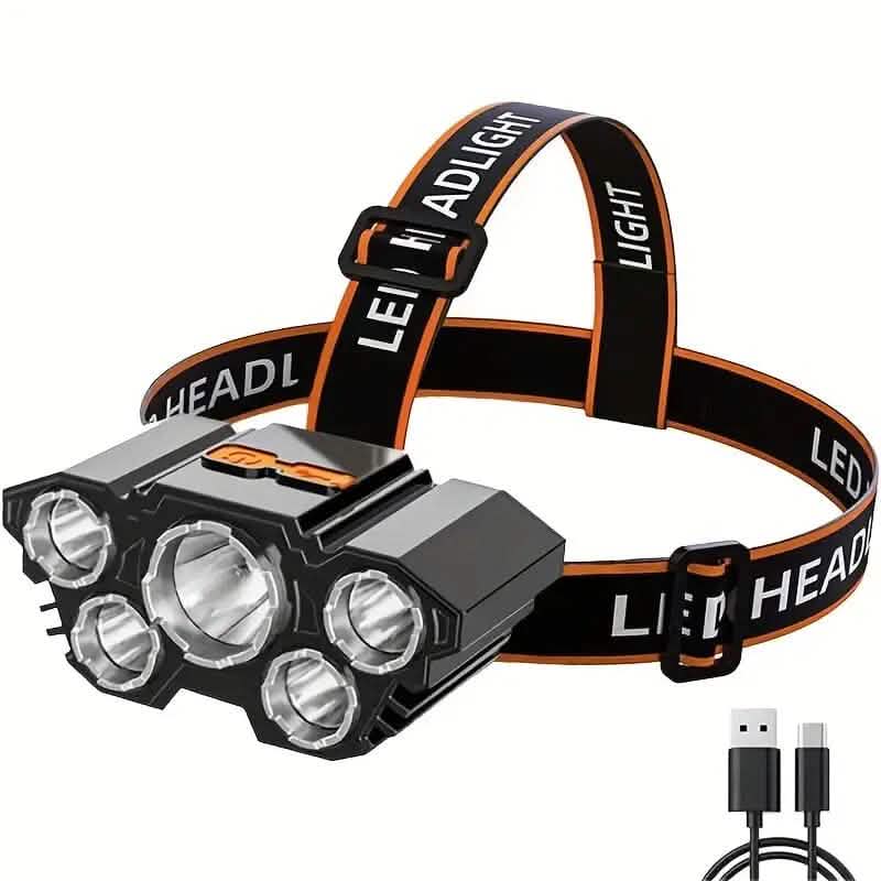Image of 5 LED Headlamp High Lumens Super Bright Outdoor Headlight