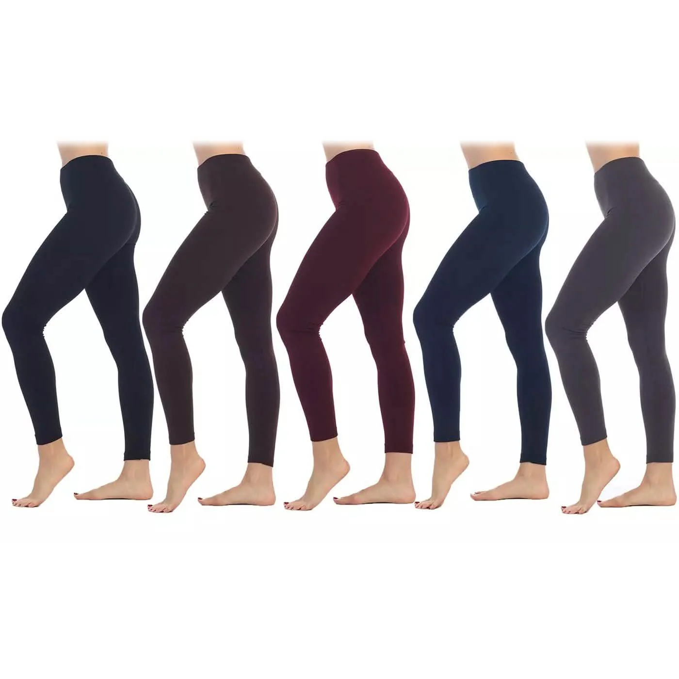 Image of 5-Pack: Women's Premium Fleece-Lined Leggings