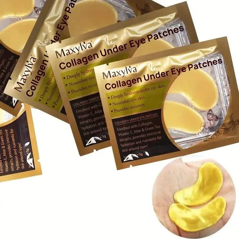 Image of 2-Pack: Hydrating Eye Care Under Eye Crystal Mask Golden Under Eye Patches For Women and Men
