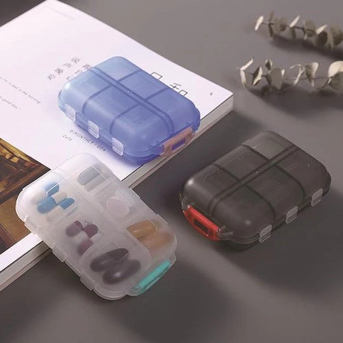 Image of 3 pack Travel Pill Organizer Moisture Proof Pills Box for Pocket Daily 12 Grids Pill Case Portable Medicine Vitamin Holder