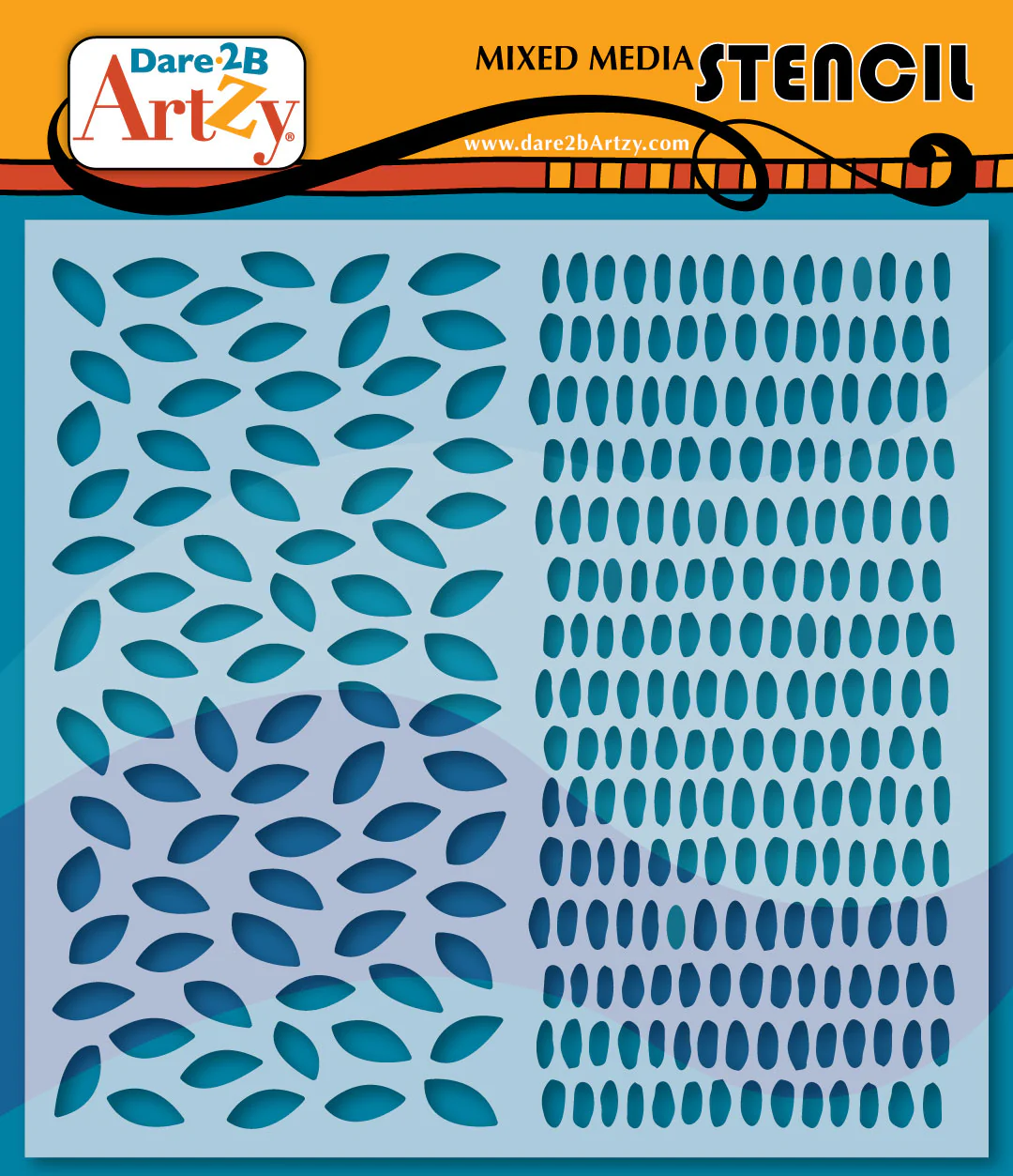 Leaf & Grunge Dots Stencil