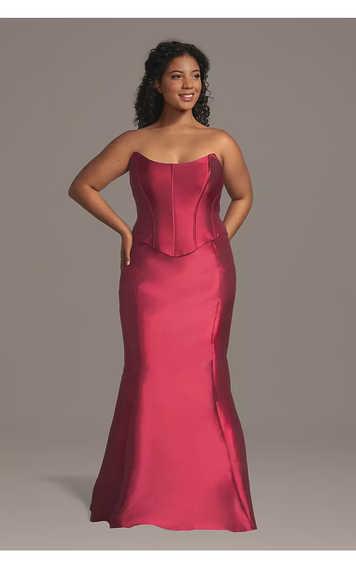 Two-Piece Strapless Mikado Mermaid Dress