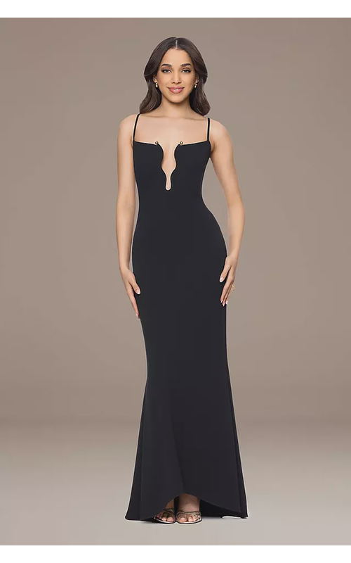 Structured Crepe Plunge Sheath Dress