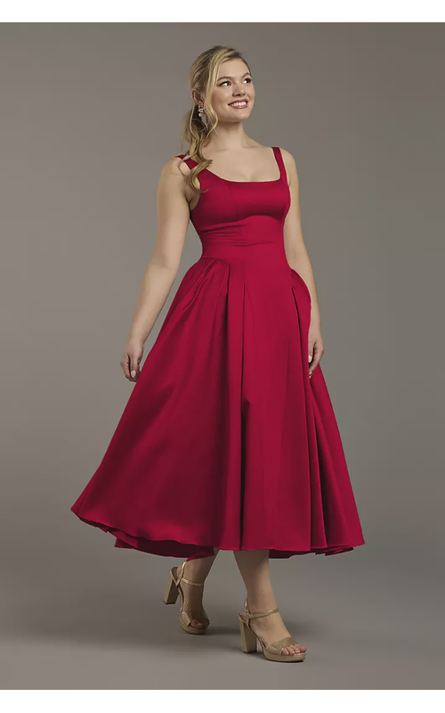 Satin Tank Tea-Length Dress