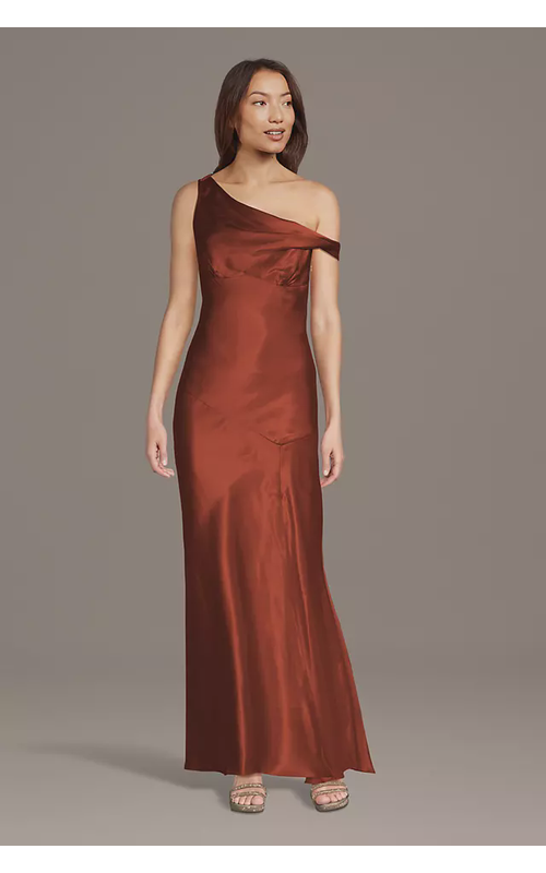 Charmeuse Asymmetrical Sheath Dress