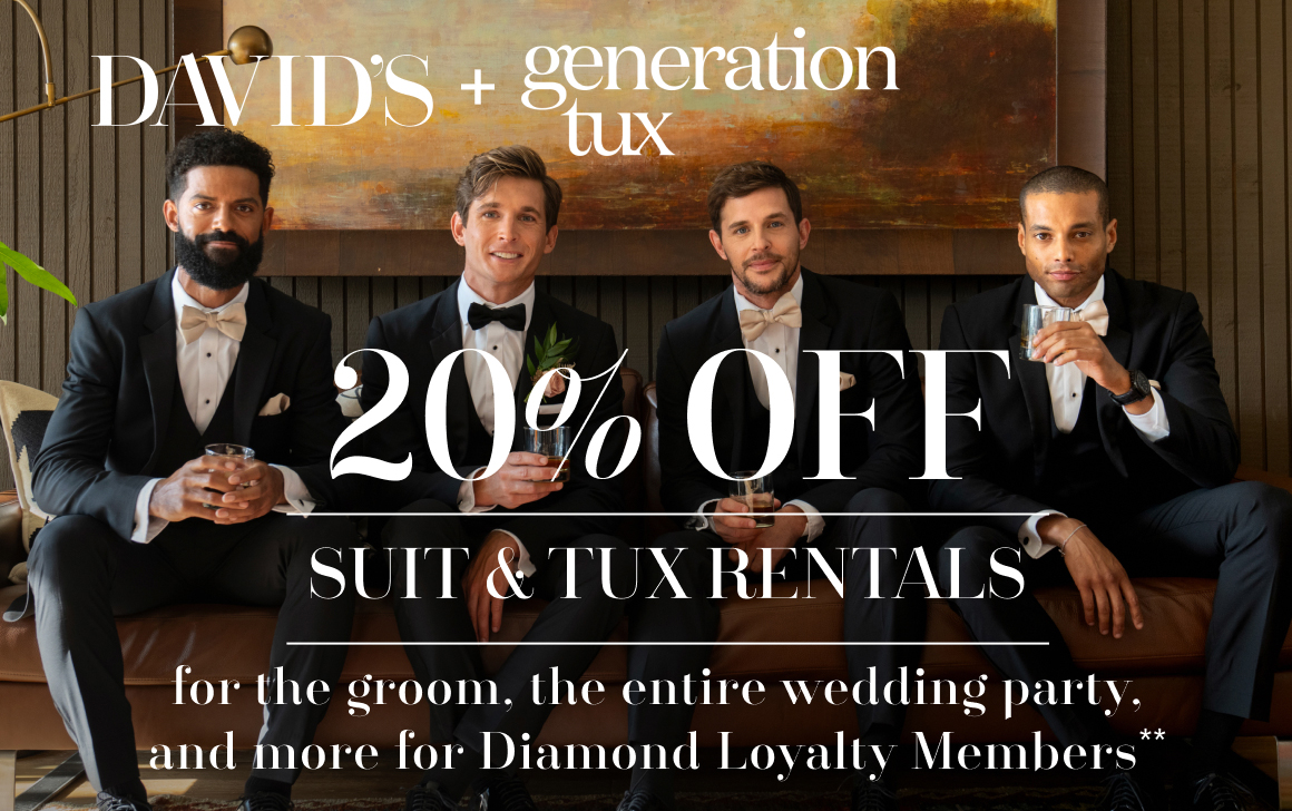 davids + generation tux - for the groom, the entire wedding party & more