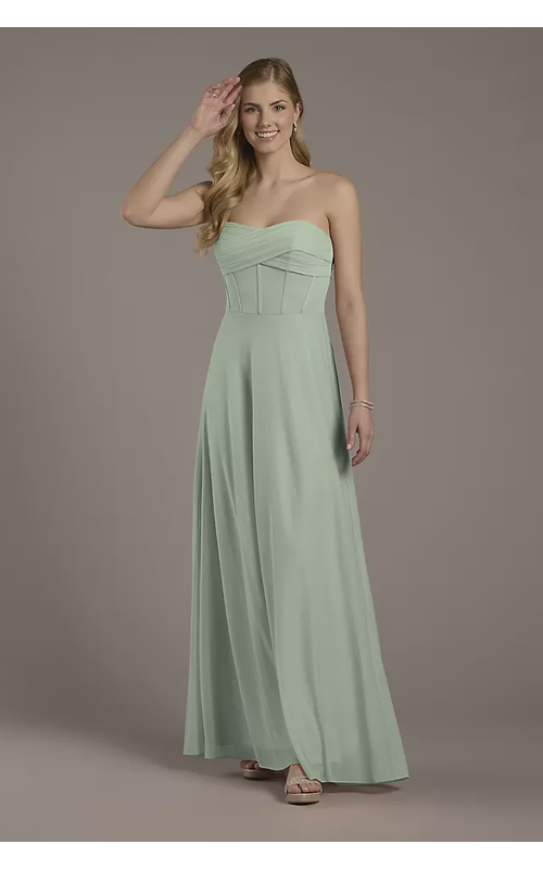 Mesh Twist Bodice Corset A-Line Dress
