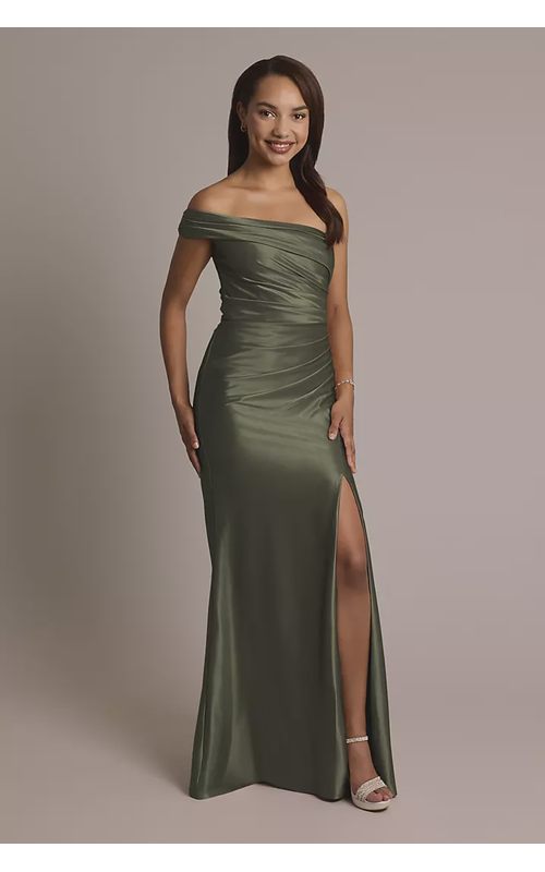 Sculpting Satin Ruched Sheath Dress