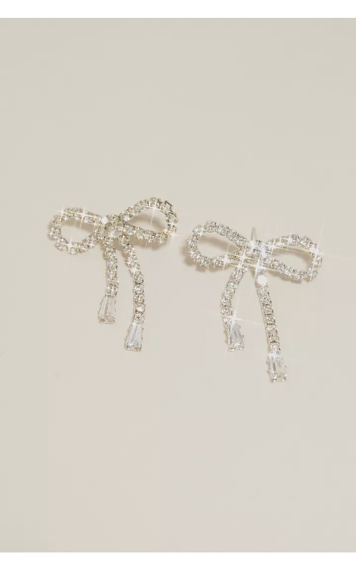 Rhinestone Bow Stud Earrings