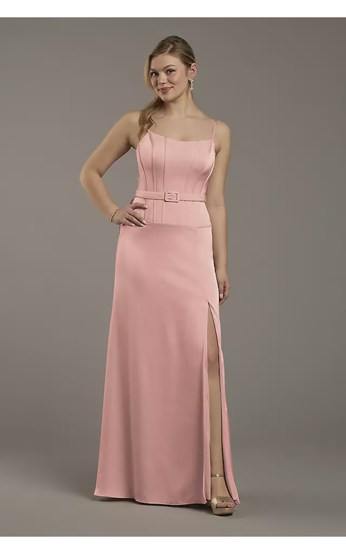 Matte Satin Drop Waist Corset Dress