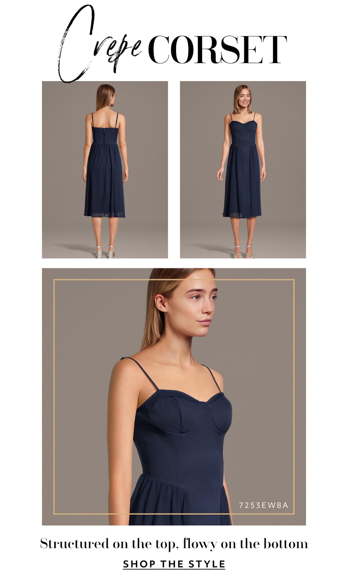 crepe corset - structured on the top, flowy on the bottom - shop the style