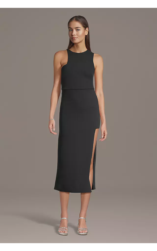 Modern Cutout Crepe Sheath Dress