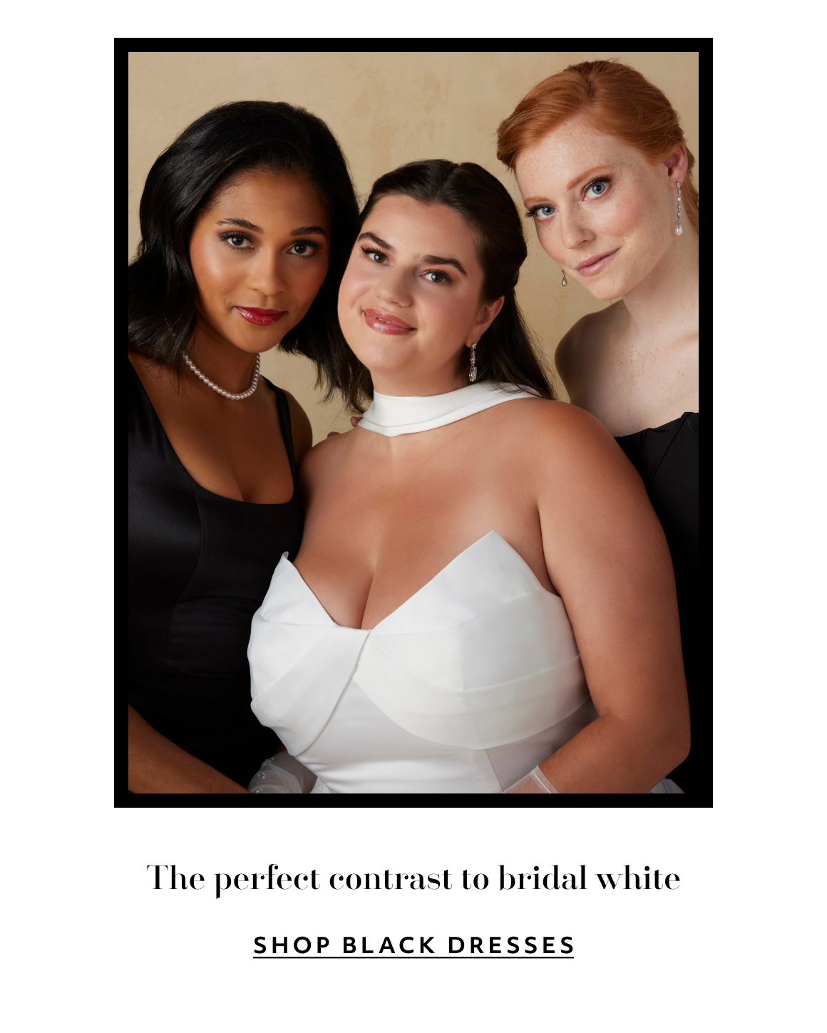 the perfect contrast to bridal white - shop black dresses