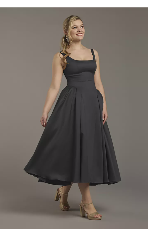 Satin Tank Tea-Length Dress
