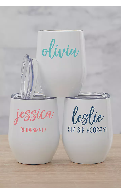 Scripty Style Personalized Stainless Wine Cup