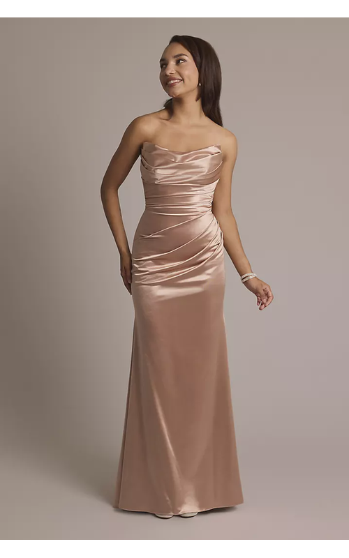 Sculpting Satin Strapless Mermaid Dress