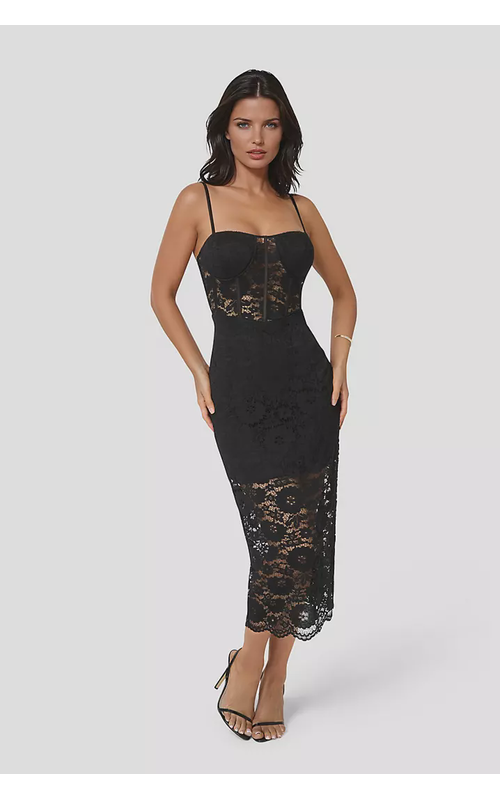 Lace Corset Midi Dress