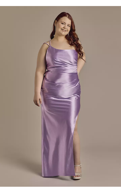 Sculpting Satin One-Shoulder Sheath Dress