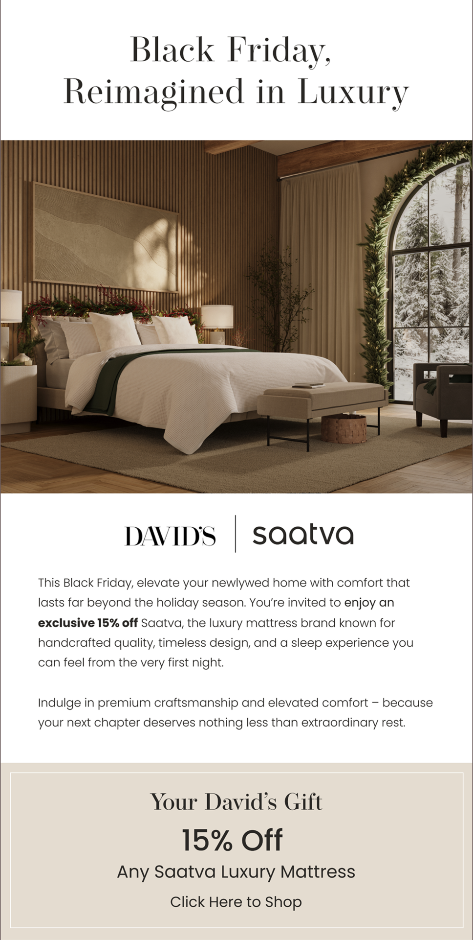 Saatva x David's Bridal - Exclusive 15% Off Just for You