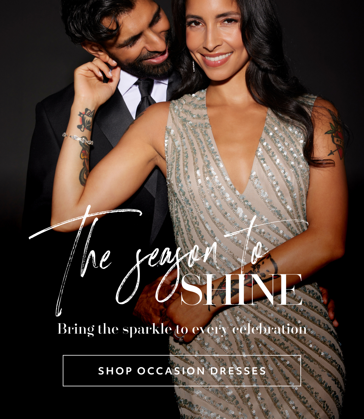 the season to shine - bring the sparkle to every celebration - shop occasion dresses