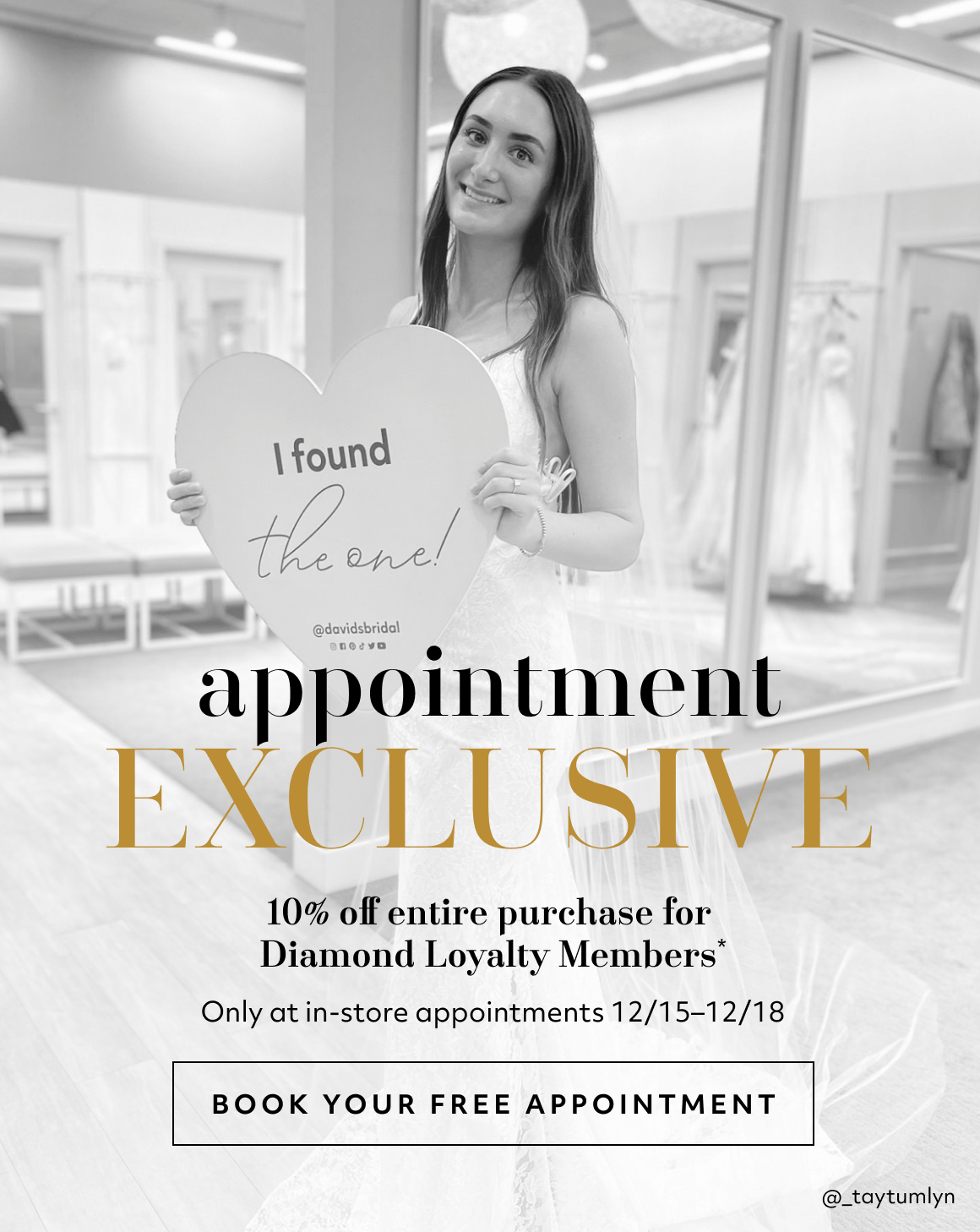 APPOINTMENT EXCLUSIVE - 10% OFF ENTIRE PURCHASE FOR DIAMOND LOYALTY MEMBERS