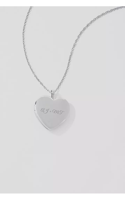 Kittenish Engraved Sterling Silver Heart Locket