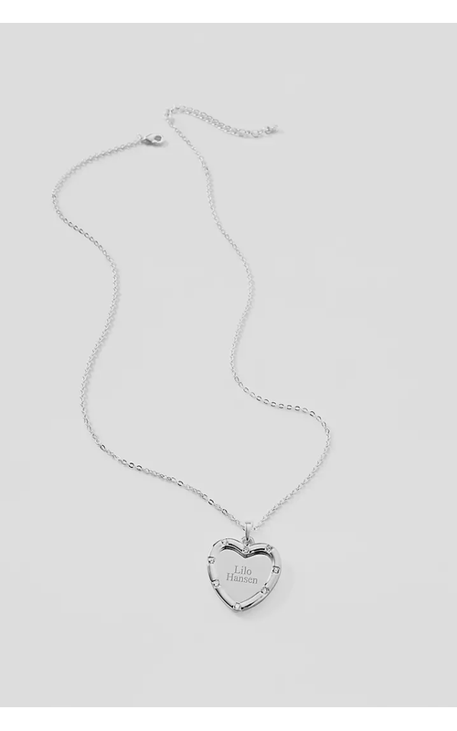 Engraved Channel Heart Swing Necklace