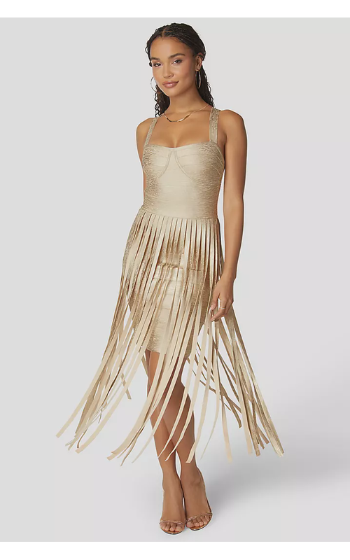 Tank Bandage Fringe Skirt Dress