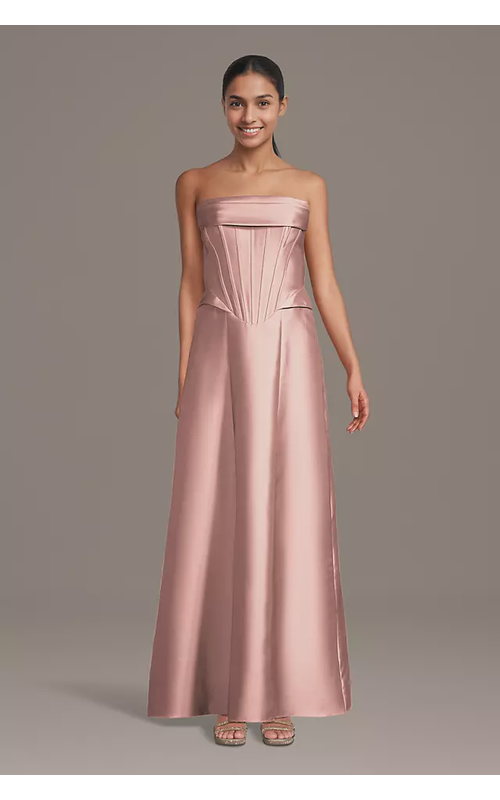 Mikado Corset Bodice Basque Waist Ball Gown