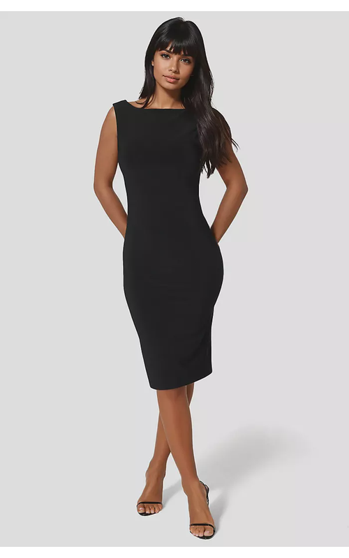 High Neck Open Back Midi Dress