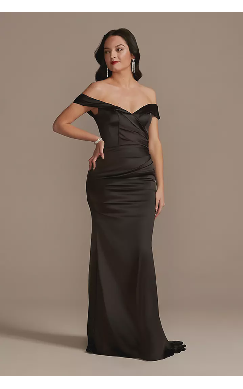 Satin Off-the-Shoulder Mermaid Dress