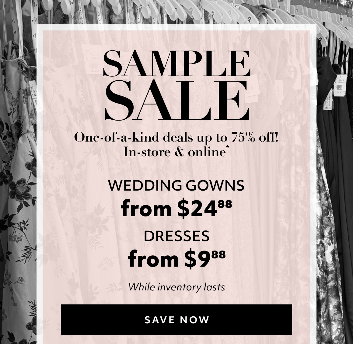 sample sale SAVE NOW