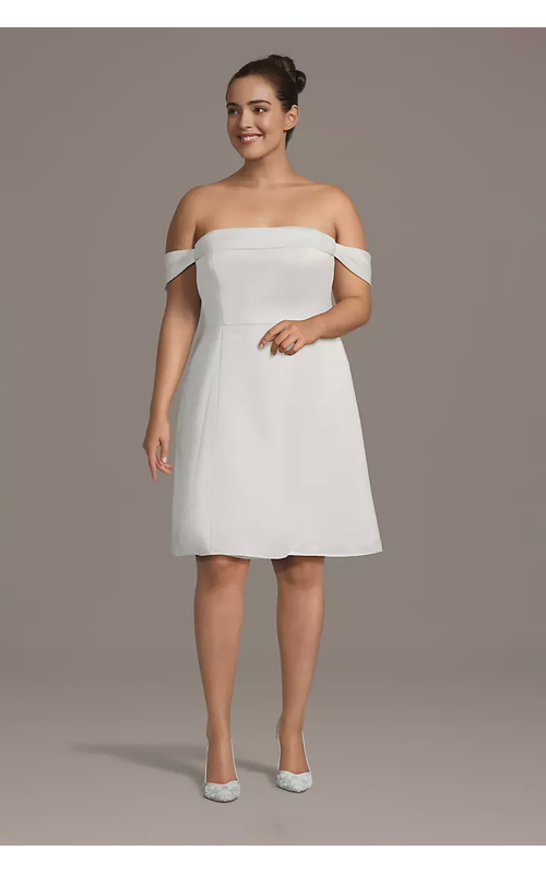 Off-the-Shoulder Satin Mini Dress
