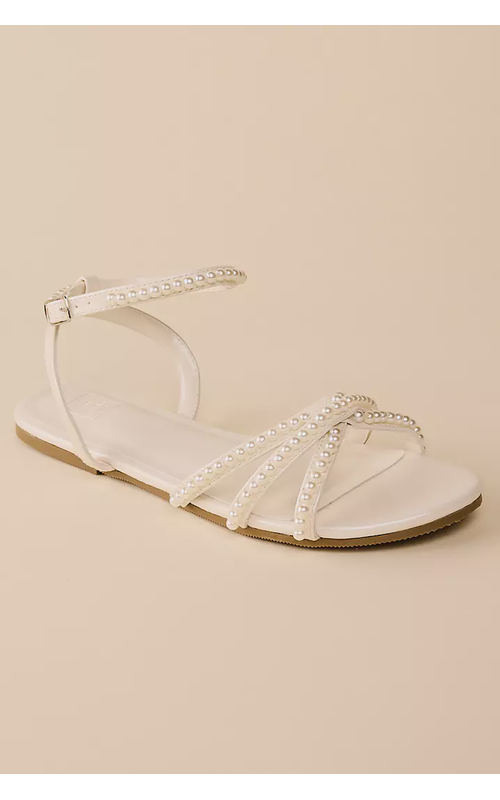Pearl Strap Flat Sandals