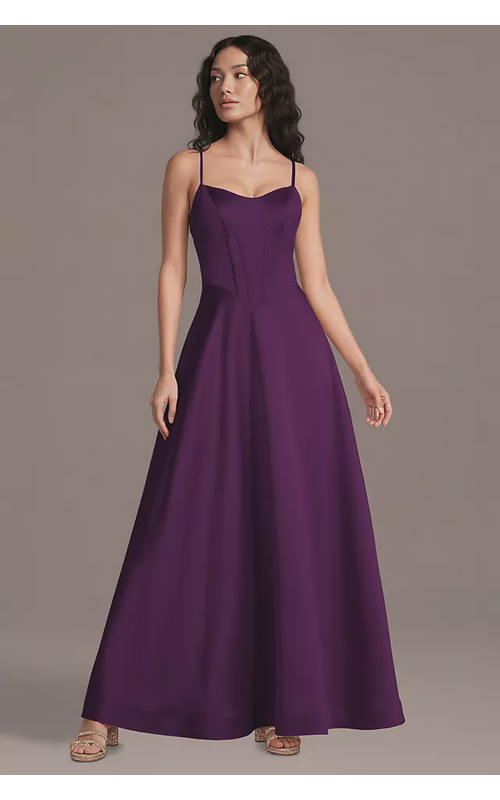 Satin Basque Waist Corset Ball Gown