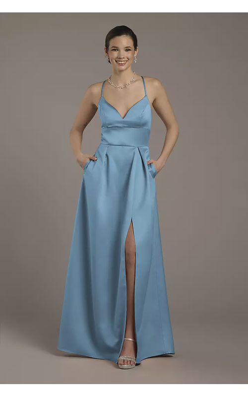 Satin Empire Waist Ball Gown