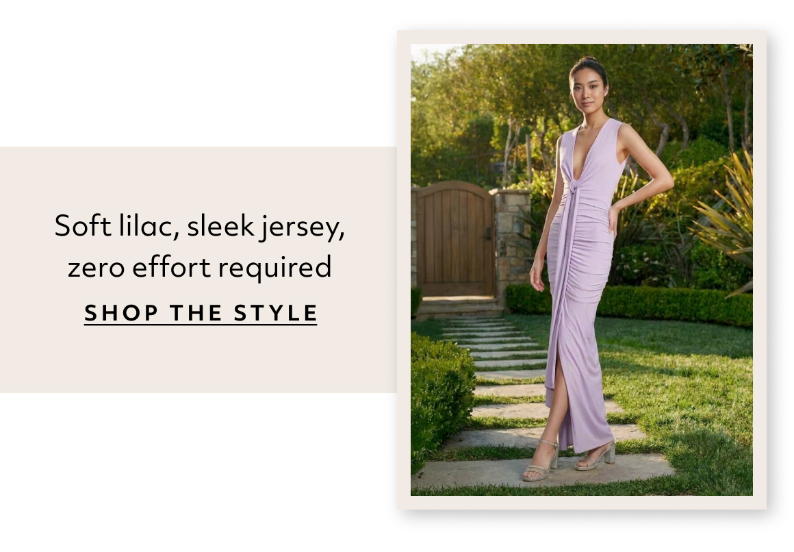 Soft lilac, sleek jersey, zero effort required shop the style