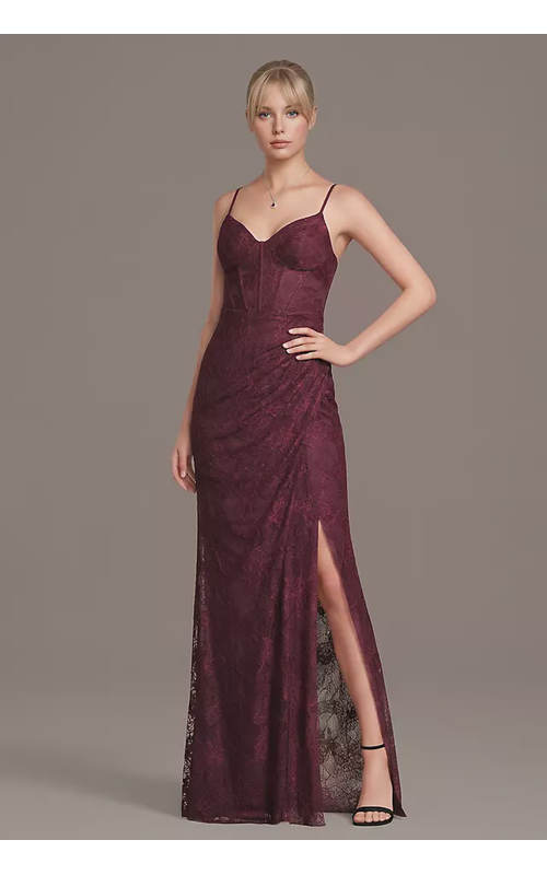 Lace Spaghetti Strap Corset Sheath Dress