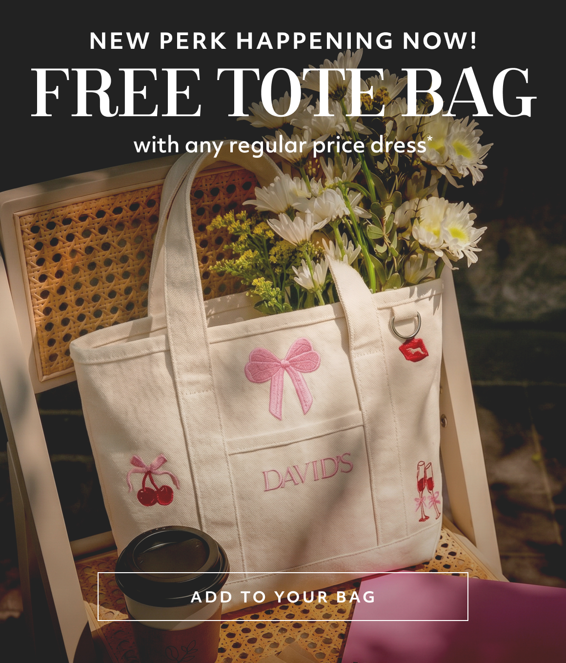 NEW PERK HAPPENING NOW! ADD TO YOUR BAG