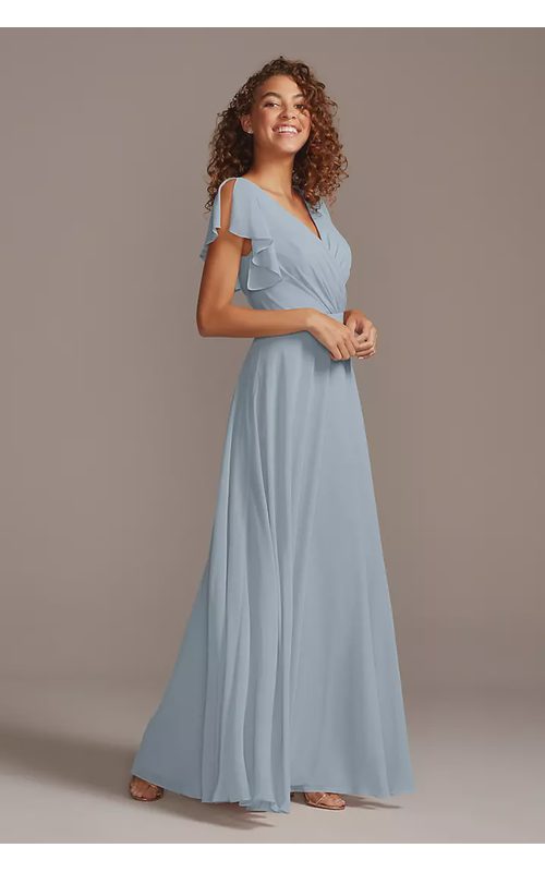 Bridesmaid Dress with Flutter Sleeve Full Skirt