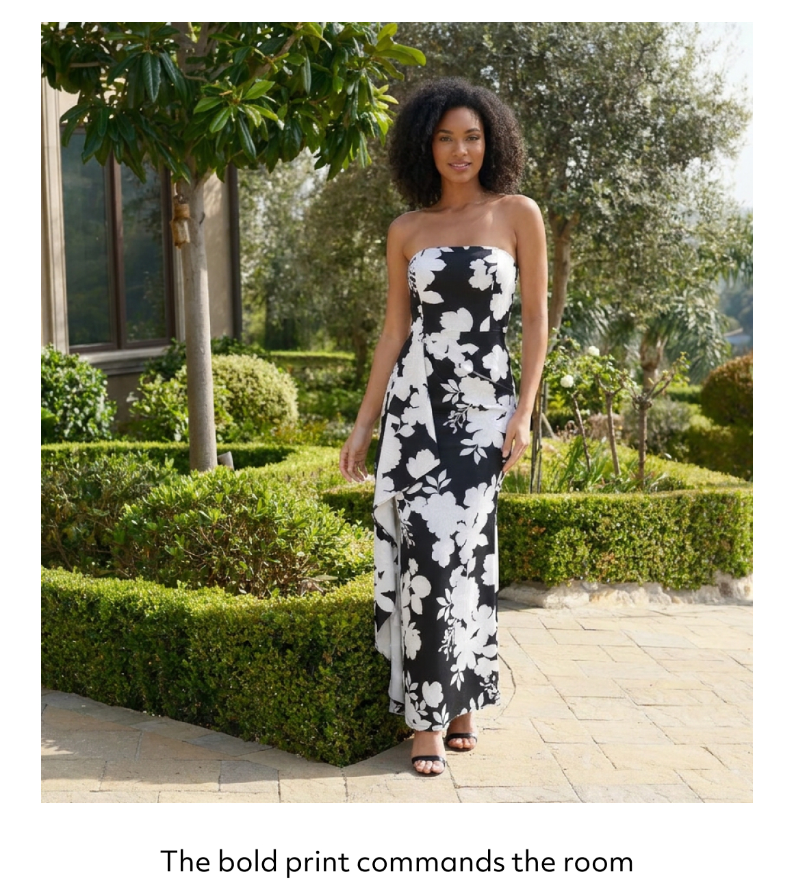 The bold print commands the room